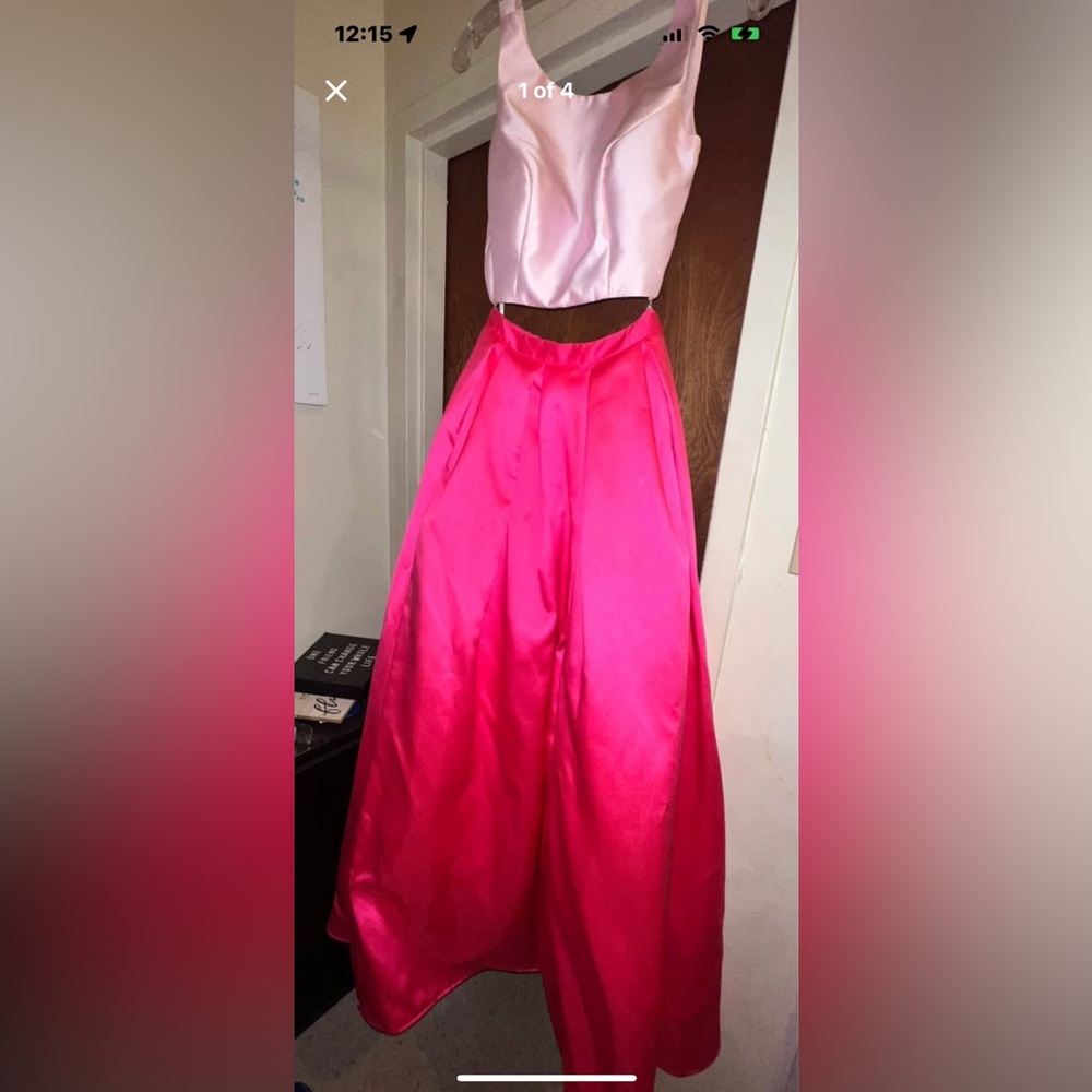 Ellie Wilde Pink Maxi A-Line Skirt for Prom